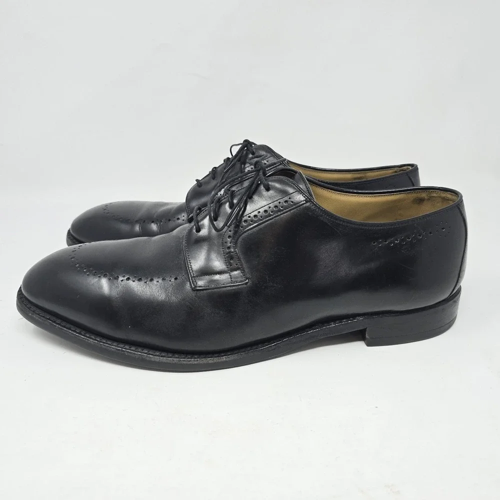Johnston & Murphy Aristocraft Mens 12 Black Leather Dress Shoes USA Made Oxford